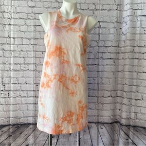 Spiritual Gangster Orange Pink Tie Dye Muscle Tank Mini Dress Medium